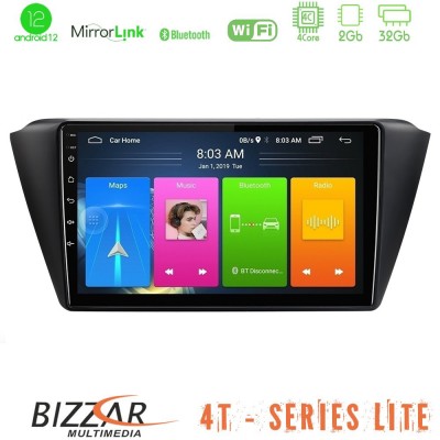 Bizzar 4T Series Skoda Fabia 2015-2021 4Core Android13 2+32GB Navigation Multimedia Tablet 9