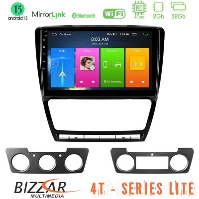 Bizzar 4T Series Skoda Octavia 5 4Core Android13 2+32GB Navigation Multimedia Tablet 10