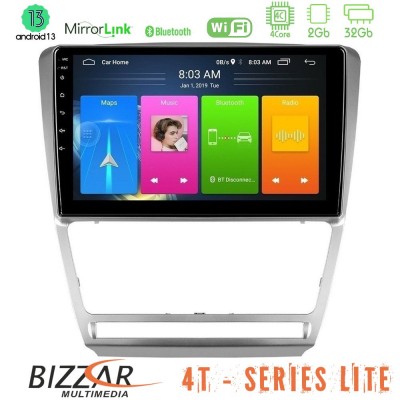 Bizzar 4T Series Skoda Octavia 5 4Core Android13 2+32GB Navigation Multimedia Tablet 10