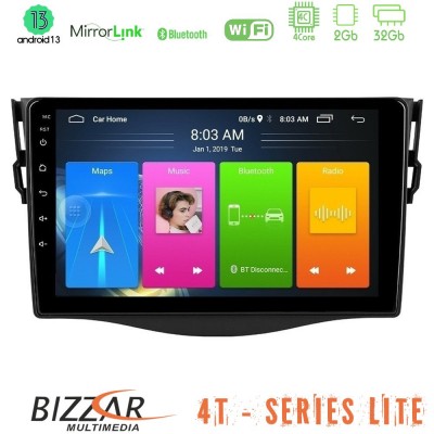 Bizzar 4T Series Toyota RAV4 4Core Android13 2+32GB Navigation Multimedia Tablet 9