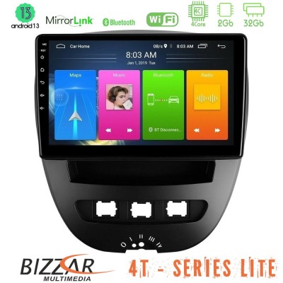 Bizzar 4T Series Toyota Aygo/Citroen C1/Peugeot 107 4Core Android13 2+32GB Navigation Multimedia Tablet 10