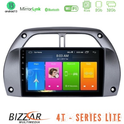 Bizzar 4T Series Toyota RAV4 2001 - 2006 4Core Android13 2+32GB Navigation Multimedia Tablet 9