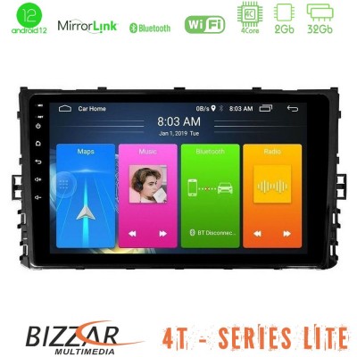 Bizzar 4T Series VW MQB 2017-> 4core Android13 2+32GB Navigation Multimedia Tablet 9