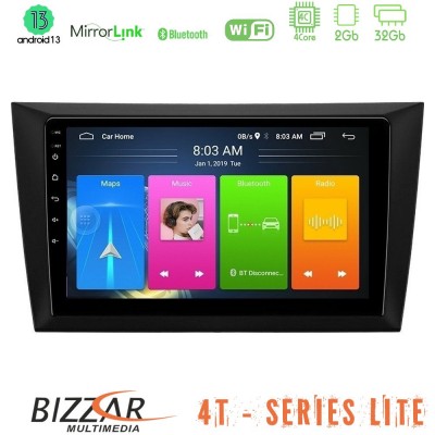 Bizzar 4T Series Vw Golf 6 4Core Android13 2+32GB Navigation Multimedia Tablet 9