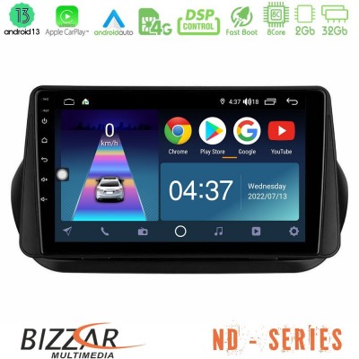 Bizzar ND Series 8Core Android13 2+32GB Fiat Fiorino/Citroen Nemo/Peugeot Bipper Navigation Multimedia Tablet 9