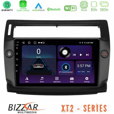 Bizzar XT2 Series 4Core Android13 2+32GB Citroen C4 2004-2010 Navigation Multimedia Tablet 9