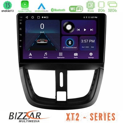 Bizzar XT2 Series 4Core Android13 2+32GB Peugeot 207 Navigation Multimedia Tablet 9