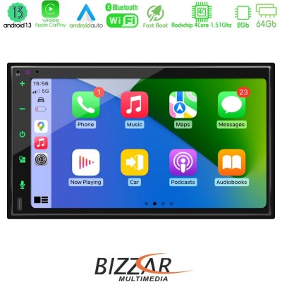 Bizzar 2DIN Deck 4core Android13 4+32GB Navigation Multimedia Deckless 6.9