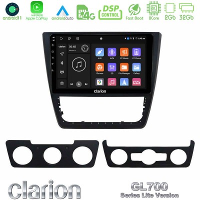 Clarion GL700 Lite Series 8Core Android11 2+32GB Skoda Yeti 2009-> Navigation Multimedia Tablet 10