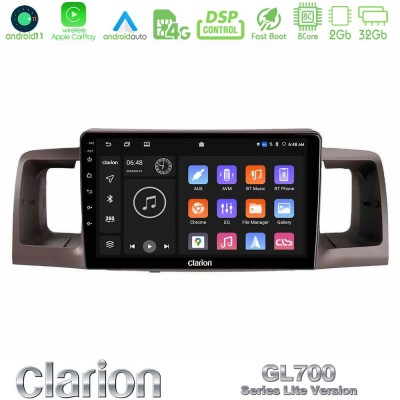 Clarion GL700 Lite Series 8Core Android11 2+32GB Toyota Corolla 2002-2006 Navigation Multimedia Tablet 9