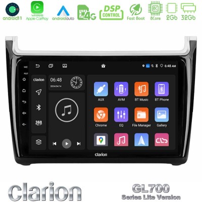 Clarion GL700 Lite Series 8Core Android11 2+32GB Vw Polo Navigation Multimedia Tablet 9