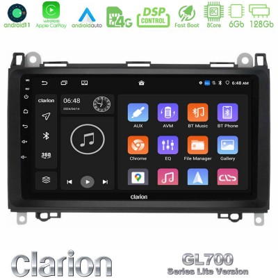 Clarion GL700 Lite Series 8Core Android11 6+128GB Mercedes A/B/Vito/Sprinter Class Navigation Multimedia Tablet 9