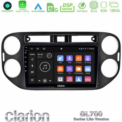 Clarion GL700 Lite Series 8Core Android11 6+128GB VW Tiguan Navigation Multimedia Tablet 9