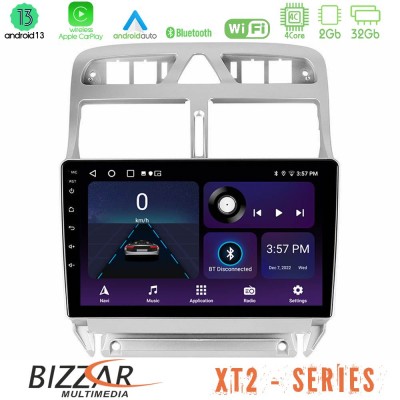 Bizzar XT2 Series 4Core Android13 2+32GB Peugeot 307 2002-2008 Navigation Multimedia Tablet 9