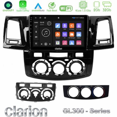 Clarion GL300 Series 4Core Android11 2+32GB Toyota Hilux 2007-2011 Navigation Multimedia Tablet 9