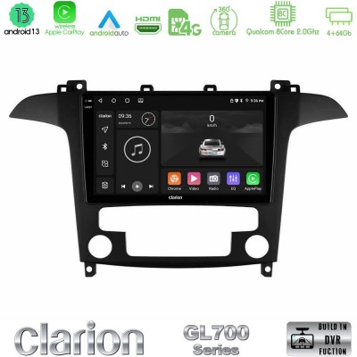 Clarion GL700 Series Ford S-Max 2006-2012 8Core Android13 4+64GB Navigation Multimedia Tablet 9″ Με Carplay & Android Auto Με Carplay & Android Auto