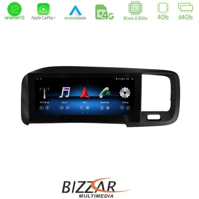 Bizzar Volvo S60 2010-2014 8core Android12 4+64GB Navigation Multimedia Tablet 8.8