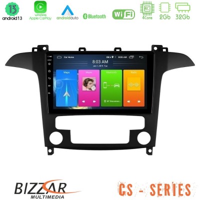 Bizzar CS Series 4Core Android13 2+32GB Ford S-Max 2006-2012 Navigation Multimedia Tablet 9