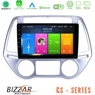 Bizzar CS Series 4Core Android13 2+32GB Hyundai i20 2012-2014 Navigation Multimedia Tablet 9