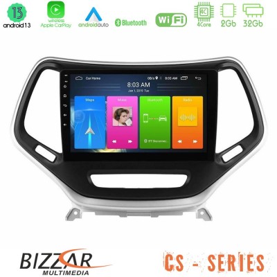 Bizzar CS Series 4Core Android13 2+32GB Jeep Cherokee 2014-2019 Navigation Multimedia Tablet 9