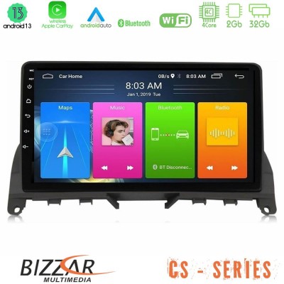 Bizzar CS Series 4Core Android13 2+32GB Mercedes C Class W204 Navigation Multimedia Tablet 9