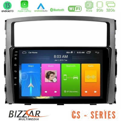 Bizzar CS Series 4Core Android13 2+32GB Mitsubishi Pajero 2008-2009 Navigation Multimedia Tablet 9