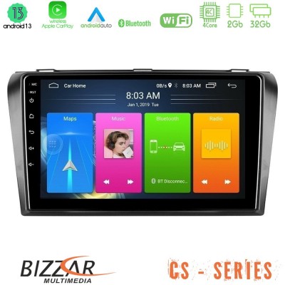 Bizzar CS Series 4Core Android13 2+32GB Mazda 3 2004-2009 Navigation Multimedia Tablet 9