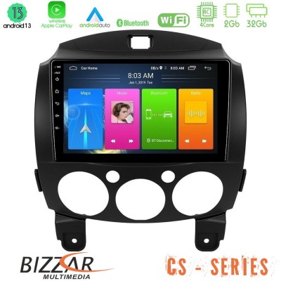 Bizzar CS Series 4Core Android13 2+32GB Mazda 2 2008-2014 Navigation Multimedia Tablet 9