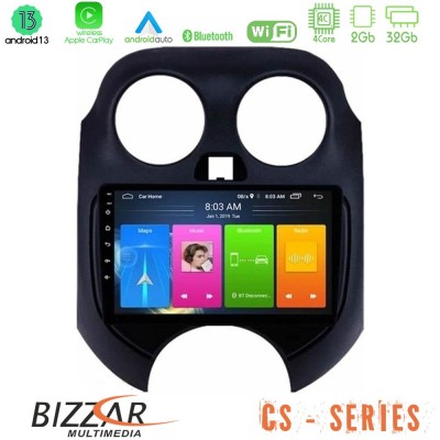 Bizzar CS Series 4Core Android13 2+32GB Nissan Micra 2011-2014 Navigation Multimedia Tablet 9