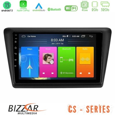 Bizzar CS Series 4Core Android13 2+32GB Skoda Rapid 2013-2017 Navigation Multimedia Tablet 9