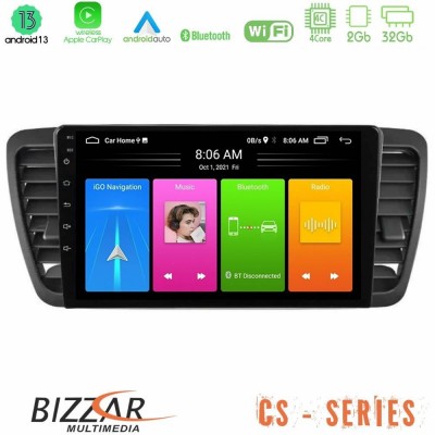 Bizzar CS Series 4Core Android13 2+32GB Subaru Legacy/Outback 2002-2008 Navigation Multimedia Tablet 9