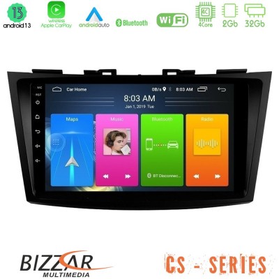 Bizzar CS Series 4Core Android13 2+32GB Suzuki Swift 2011-2016 Navigation Multimedia Tablet 9