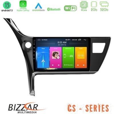 Bizzar CS Series 4Core Android13 2+32GB Toyota Corolla 2017-2018 Navigation Multimedia Tablet 10