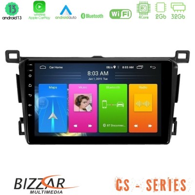 Bizzar CS Series 4Core Android13 2+32GB Toyota RAV4 2013-2018 Navigation Multimedia Tablet 9