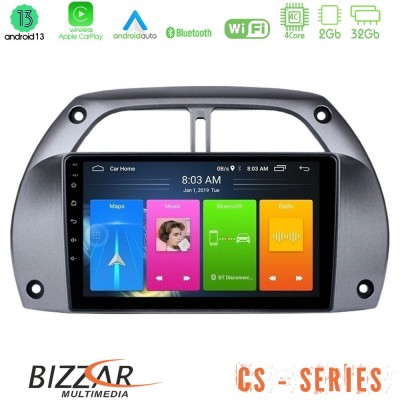 Bizzar CS Series 4Core Android13 2+32GB Toyota RAV4 2001 - 2006 Navigation Multimedia Tablet 9