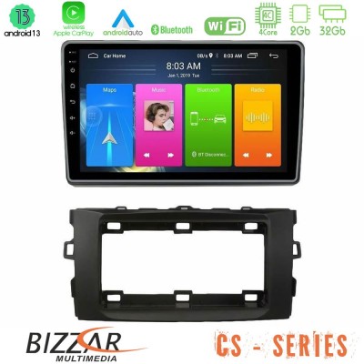 Bizzar CS Series 4Core Android13 2+32GB Toyota Auris 2013-2016 Navigation Multimedia Tablet 10