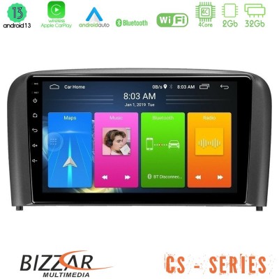 Bizzar CS Series 4Core Android13 2+32GB Volvo S80 1998-2006 Navigation Multimedia Tablet 9