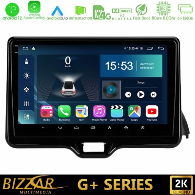 Bizzar G+ Series Toyota Yaris 2020-> 8Core Android12 6+128GB Navigation Multimedia Tablet 9