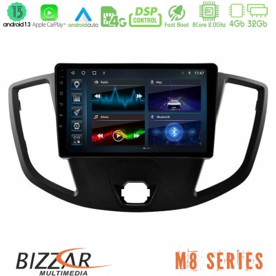 Bizzar M8 Series Ford Transit 2014-> 8core Android13 4+32GB Navigation Multimedia Tablet 9