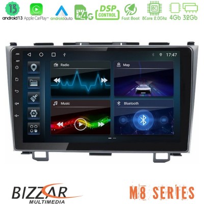 Bizzar M8 Series Honda CRV 8core Android13 4+32GB Navigation Multimedia Tablet 9