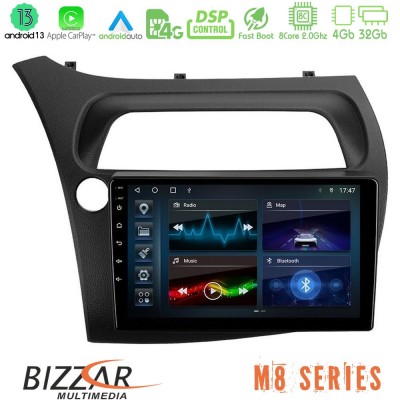 Bizzar M8 Series Honda Civic 8core Android13 4+32GB Navigation Multimedia Tablet 9