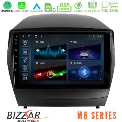 Bizzar M8 Series Hyundai IX35 Auto A/C 8core Android13 4+32GB Navigation Multimedia Tablet 10