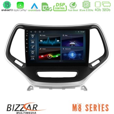 Bizzar M8 Series Jeep Cherokee 2014-2019 8core Android13 4+32GB Navigation Multimedia Tablet 9