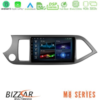 Bizzar M8 Series Kia Picanto 8core Android13 4+32GB Navigation Multimedia Tablet 9