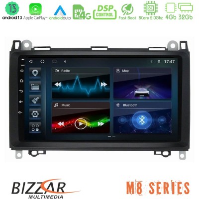 Bizzar M8 Series Mercedes A/B/Vito/Sprinter Class 8core Android13 4+32GB Navigation Multimedia 9