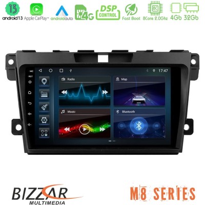 Bizzar M8 Series Mazda CX-7 2007-2011 8core Android13 4+32GB Navigation Multimedia Tablet 9