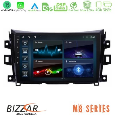 Bizzar M8 Series Nissan Navara NP300 8core Android13 4+32GB Navigation Multimedia Tablet 9