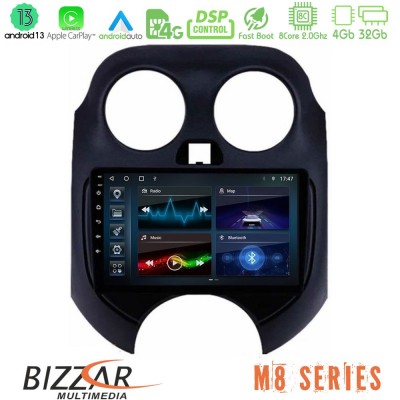 Bizzar M8 Series Nissan Micra 2011-2014 8core Android13 4+32GB Navigation Multimedia Tablet 9