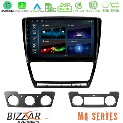 Bizzar M8 Series Skoda Octavia 5 8core Android13 4+32GB Navigation Multimedia Tablet 10