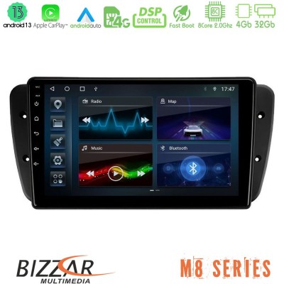 Bizzar M8 Series Seat Ibiza 2008-2012 8Core Android13 4+32GB Navigation Multimedia Tablet 9